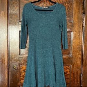 Forest green flared sweater dress size S